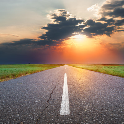 «Asphalt Road» par Rasica - reproduction d'art sur toile tendue