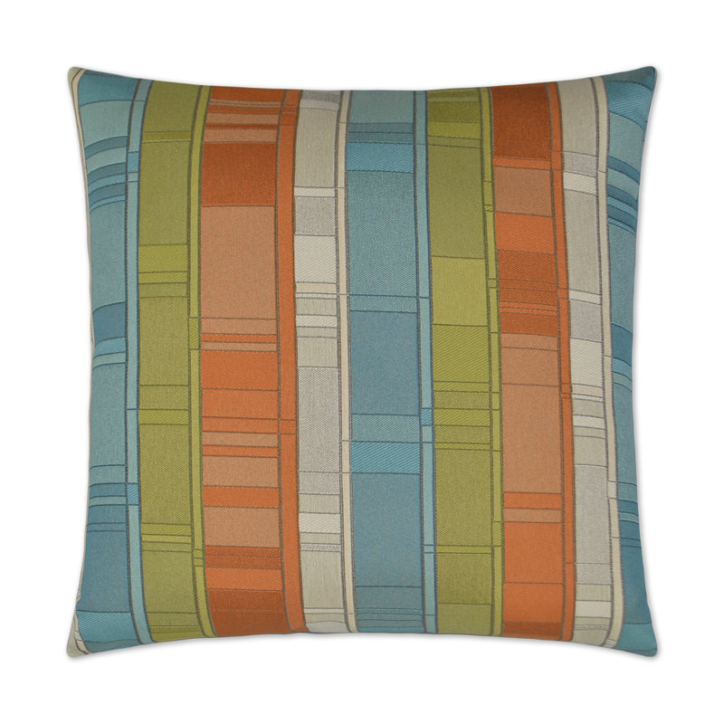 Plaid Land Striped Reversible Throw Pillow, Catalina, Square 22"