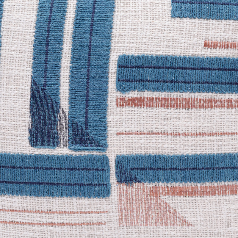 Coussin en coton Malachy, Bleu, Polyester