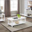 Castleton Distressed White Wood Coffee Table With Shelf