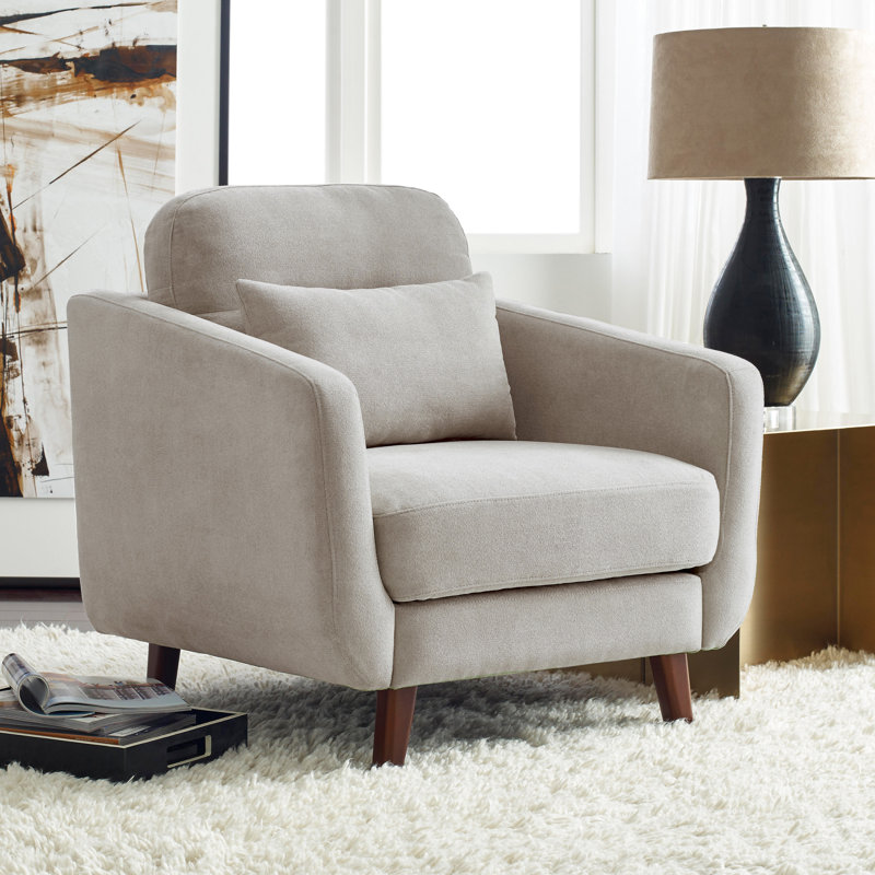 Serta Sierra 34.5" Wide Tufted Polyester Armchair, Ivory