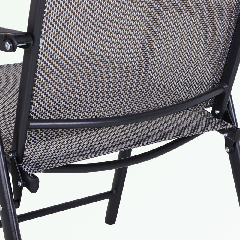 Chaises de patio pliantes en métal avec accoudoirs 2 pièces