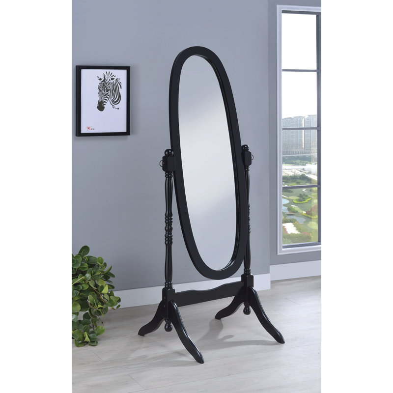 Hamilton Oval Floor Mirror, Black