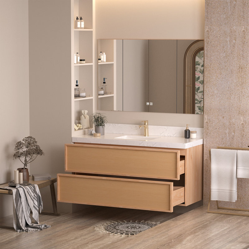 Meuble-lavabo mural flottant avec lavabo simple 48 po Bibbye