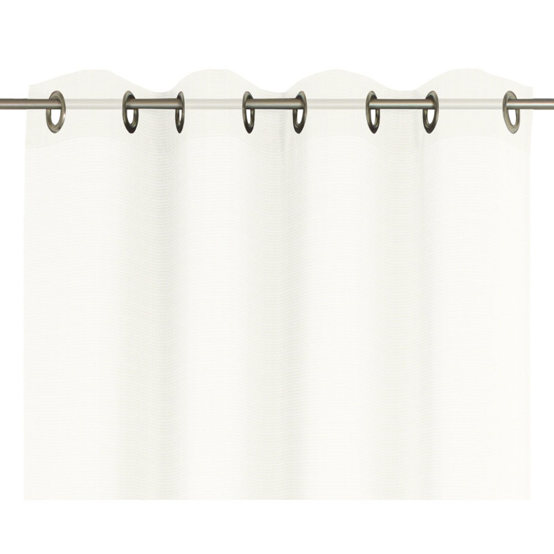 Isbrand Semi Sheer Curtain Single Panel, 600 W x 175 D cm, Champagne/White