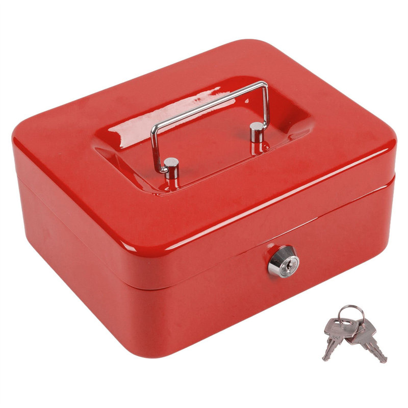 Key Lock Safe Box, 80cm H x 200cm W, Red