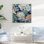 Under Water Blue and White Corals Collage I - Coastal, reproduction sur toile encadrée