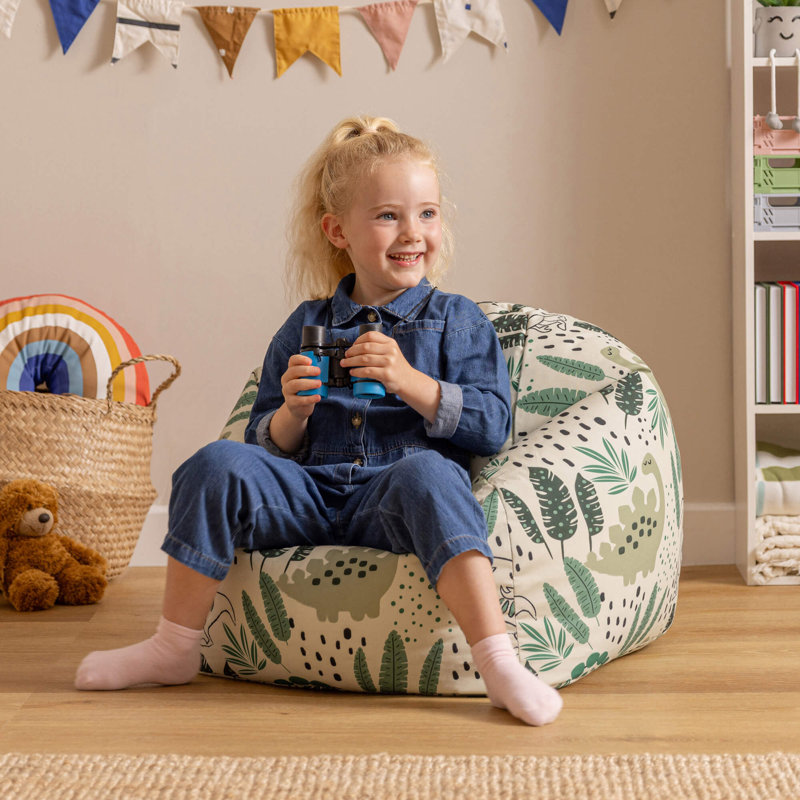 Kids Rainbow Print Classic Bean Bag, Dinosaur (Light)
