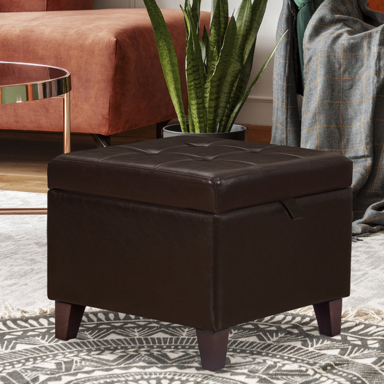 Orella 17.7" Tufted Square Storage Ottoman