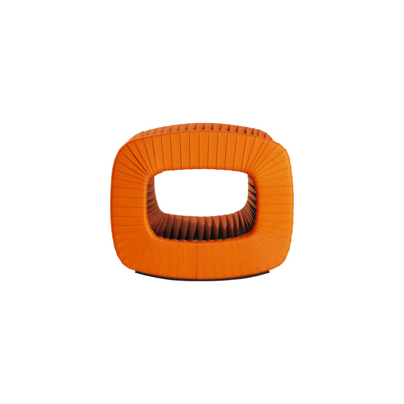 Seat Belt 24" Wide Ottoman, Orange Cotton