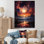 Merveille universelle orange et noire sur toile