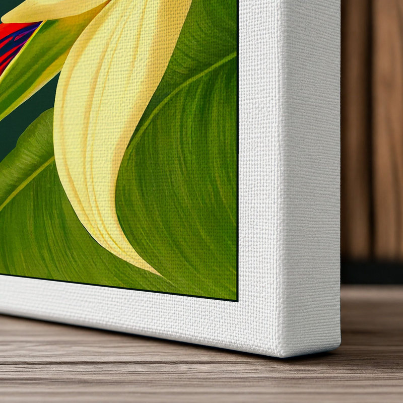 Tropical Bloom Botanical 1 Piece Wrapped Canvas Wall Art, 24x16 - 61.0 x 40.6 cm, White Border