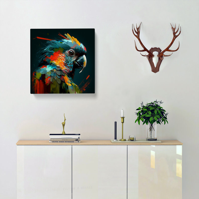 Parrot - No Frame Print, 35cm H x 35cm W x 3cm D