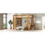Lit superposé double TG / double avec lit inférieur démontable et bureau, structure de lits superposés en bois massif avec tablettes intégrées et garde-robe, peut être converti en lit mezzanine, naturel-1988474737-1988474738