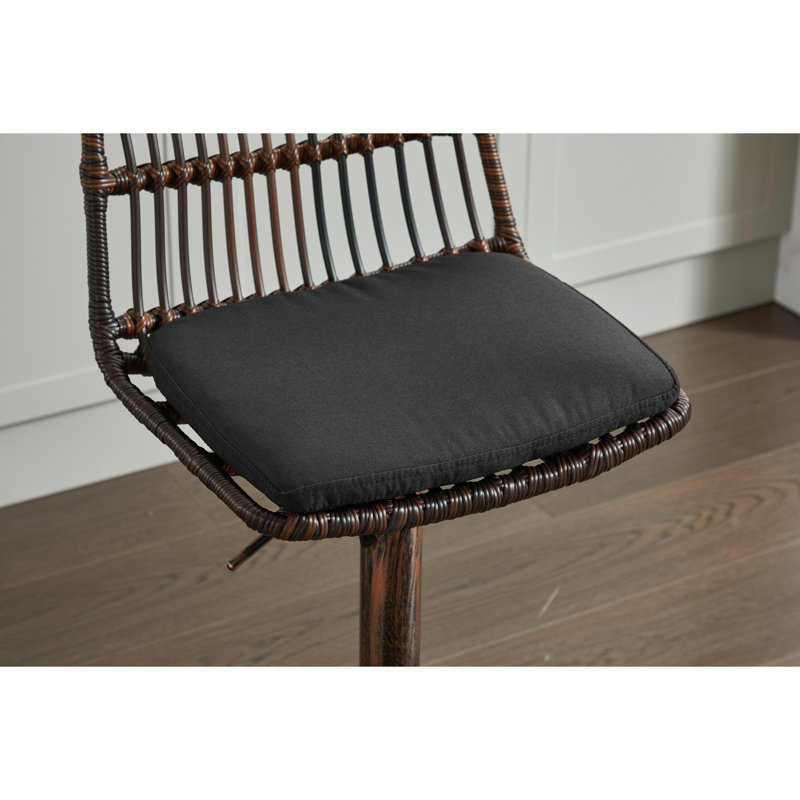 2 tabourets de bar, chaise pivotante à hauteur de comptoir pivotante à 360 ° avec repose-pieds, réglable de 34,03 po à 42,91 po, design pour la cuisine et la salle à manger, base, noir, tabourets d'une capacité de 250 lb, look