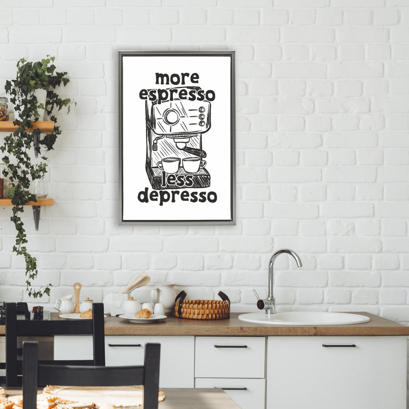 Cadre plus espresso, moins Depresso, design par JJ Design House LLC, Cadre flottant gris lustré, H 25 po x l 17 po