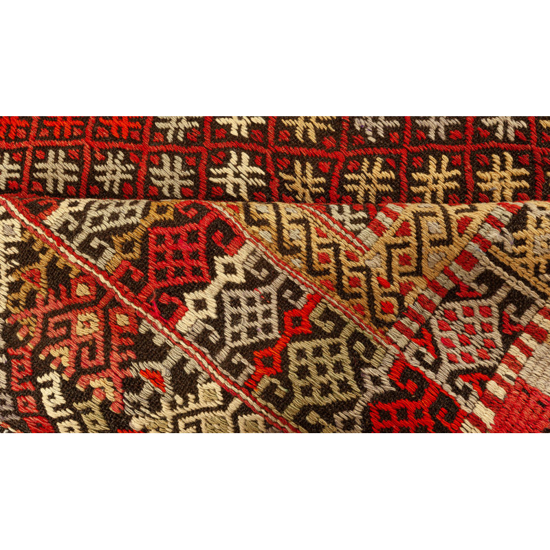 Tapis rétro fait à la main 7 pi x 11 pi 10 po Vintage