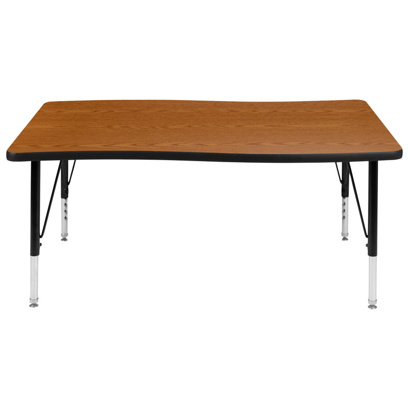Table d'activité rectangulaire à hauteur réglable Goddard l 28 po x L 47,5 po, Chêne, Non