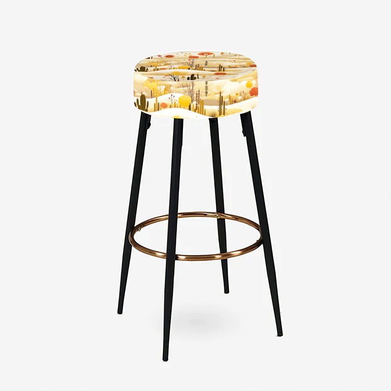 Elodea - Ensemble de 2 tabourets de bar à imprimé, Rêves de motif de cactus dans le désert de style