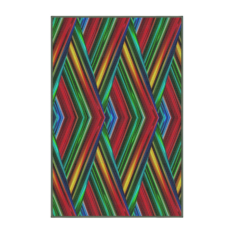 Geometric Indoor Rug, Rectangle 5' x 8'