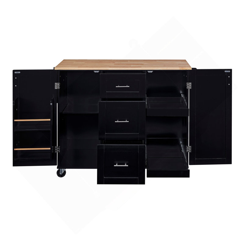 Îlot de cuisine polyvalent avec rangement abondant pour une cuisson efficace, Noir