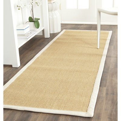 Nazli Natural Fiber Sisal With Latex Solid Color Rug
