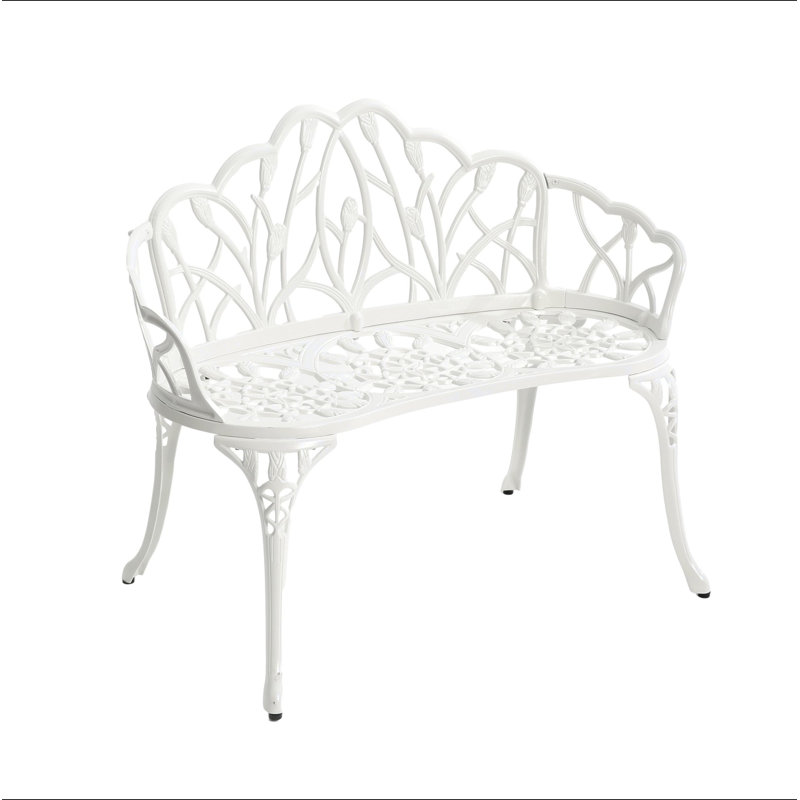Cast Aluminium Bench, White
