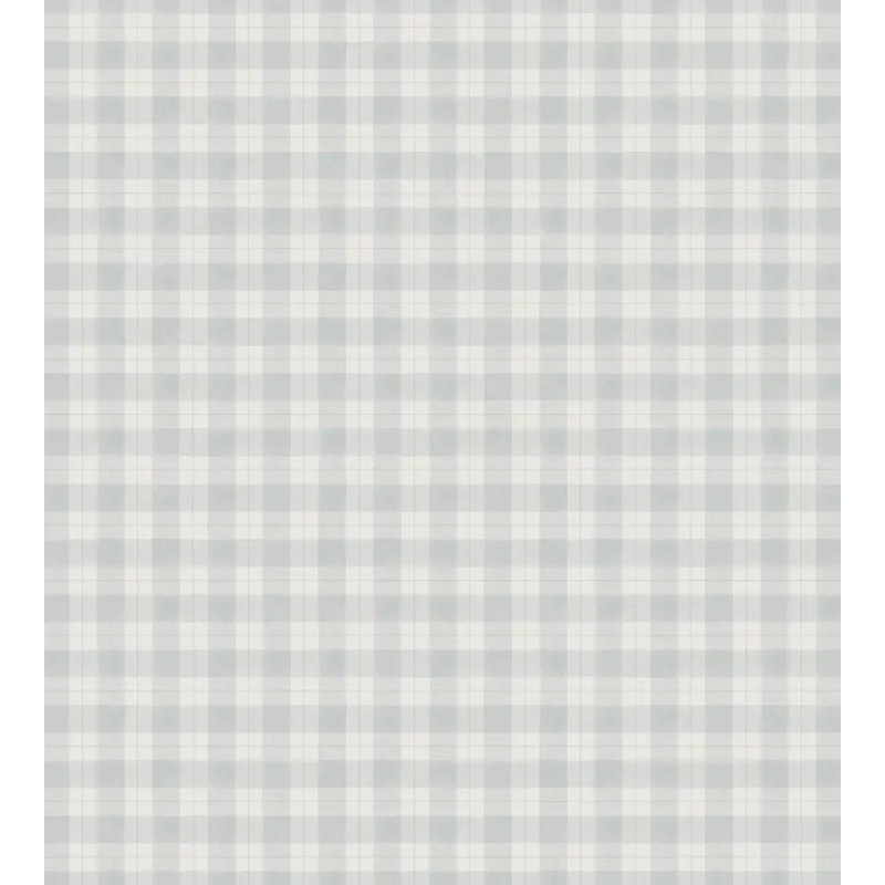 Kolonin Plaid Wallpaper Roll by Sandberg, Misty Blue