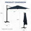10 pi. Parasol de patio moderne en porte-à-faux