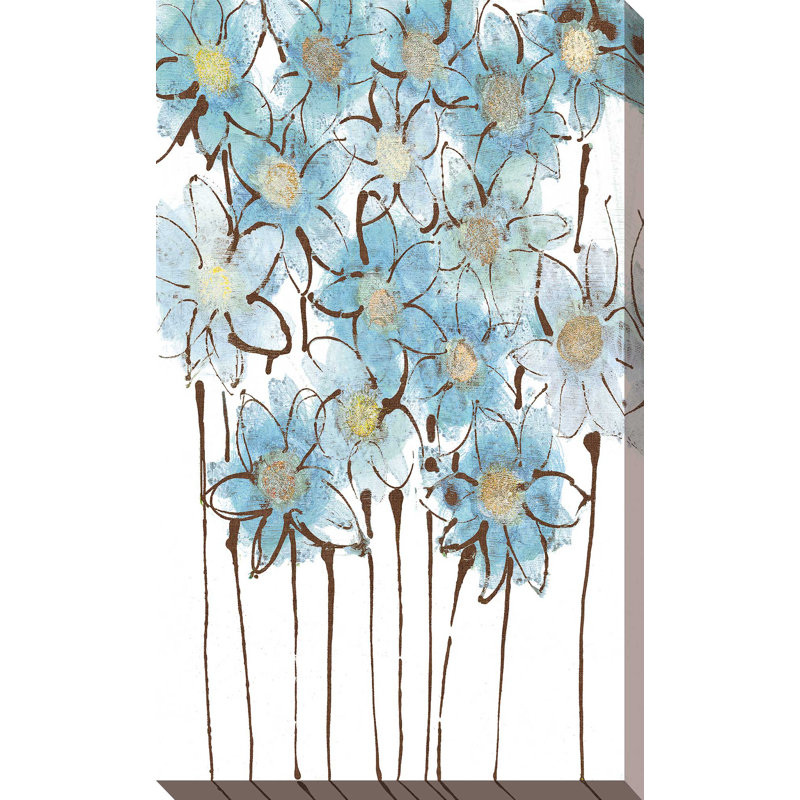 «Soft Forget Me Nots», reproduction de peinture acrylique sur toile, H 40 po x l 24 po x P 1,5 po