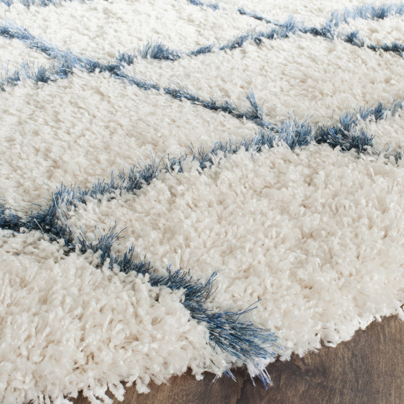Sg-Msg-Moroccan Shag Performance Geometric Rug, Round 5'