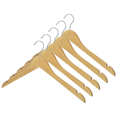 Aiden 17.52" W Solid Wood Standard Hanger with Swivel Hook (Set of 5)
