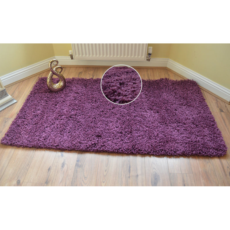 Kailum Solid Colour Shag Area Rug, Rectangle 120 x 170cm