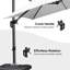 Parasol en porte-à-faux carré en aluminium avec base et rotation à 360 degrés Murren-481167992-481167991