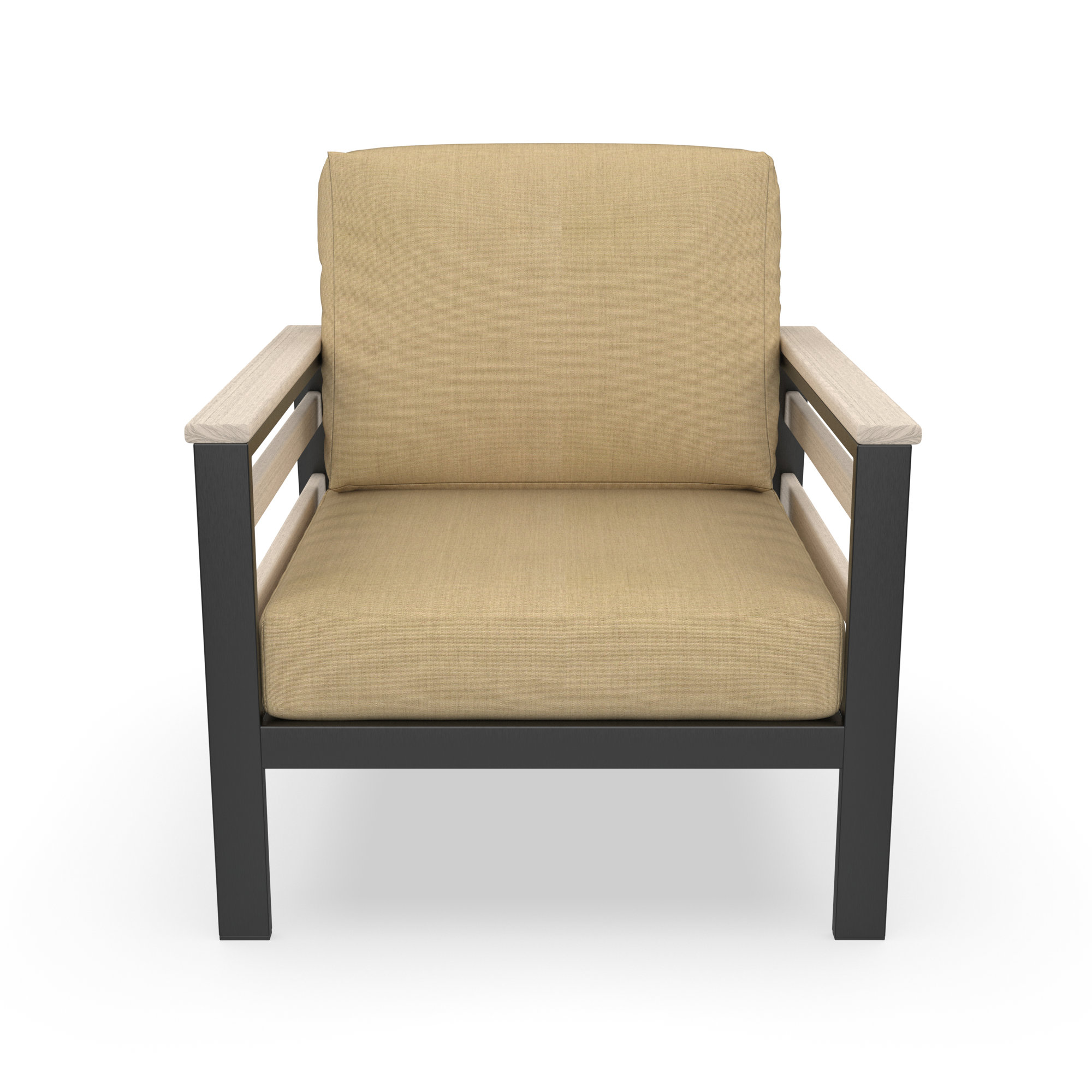 Townsend Patio Chair with Sunbrella® Cushions, Sunbrella Cavnas Heather Beige, White