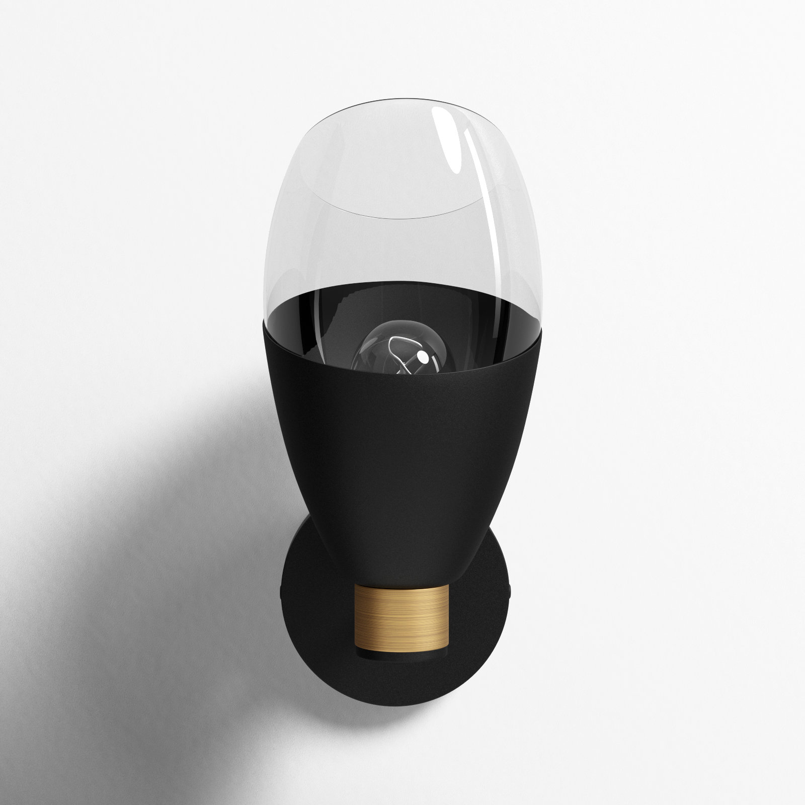 Phineas Transparent Dimmable Bath Sconce, 1, Matte Black