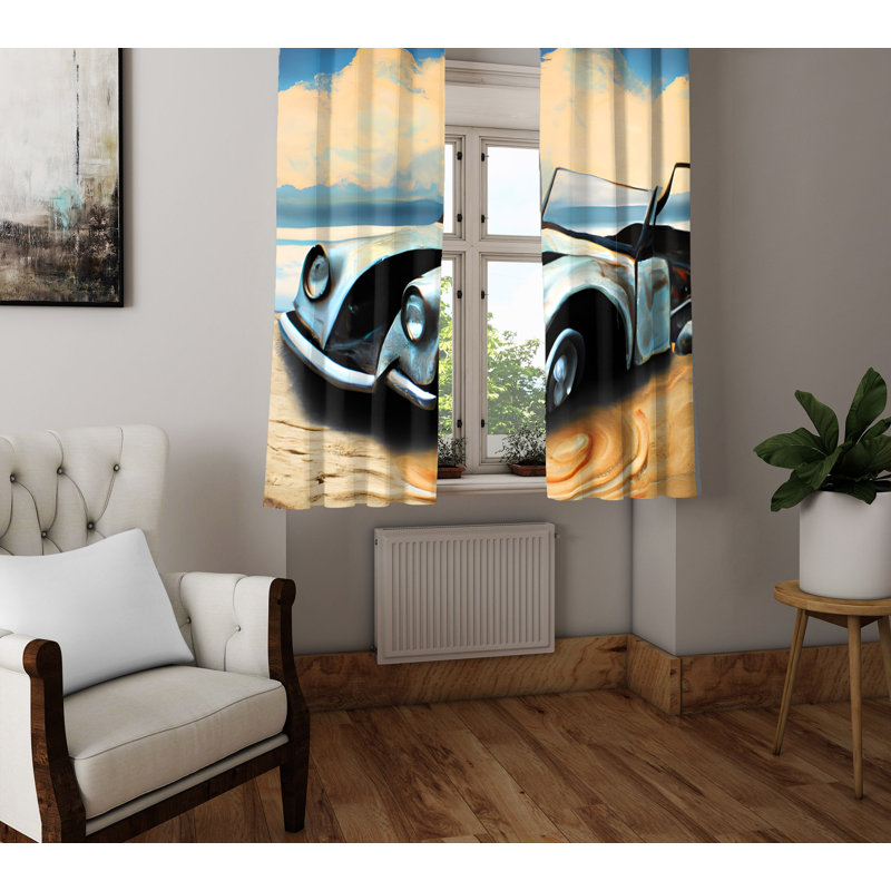 Paire de rideaux semi-transparents en polyester Baltej, L 20 po x L 52 po