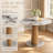 39" Round Sintered Stone Dining Table, Stain & Heat Resistant Pedestal Table For Breakfast Nooks, Kitchen & Dining Room-592276082-592276083-600773277