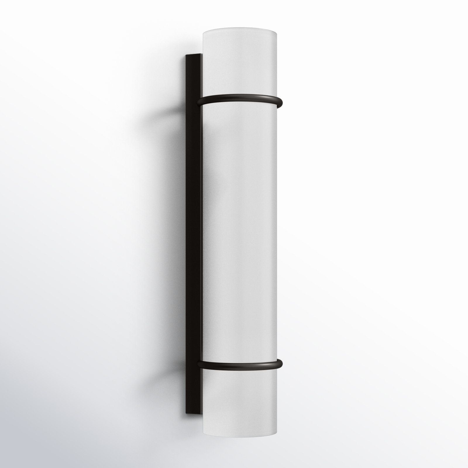 Romaine Single Transparent Dimmable LED Vanity Light, Matte Black