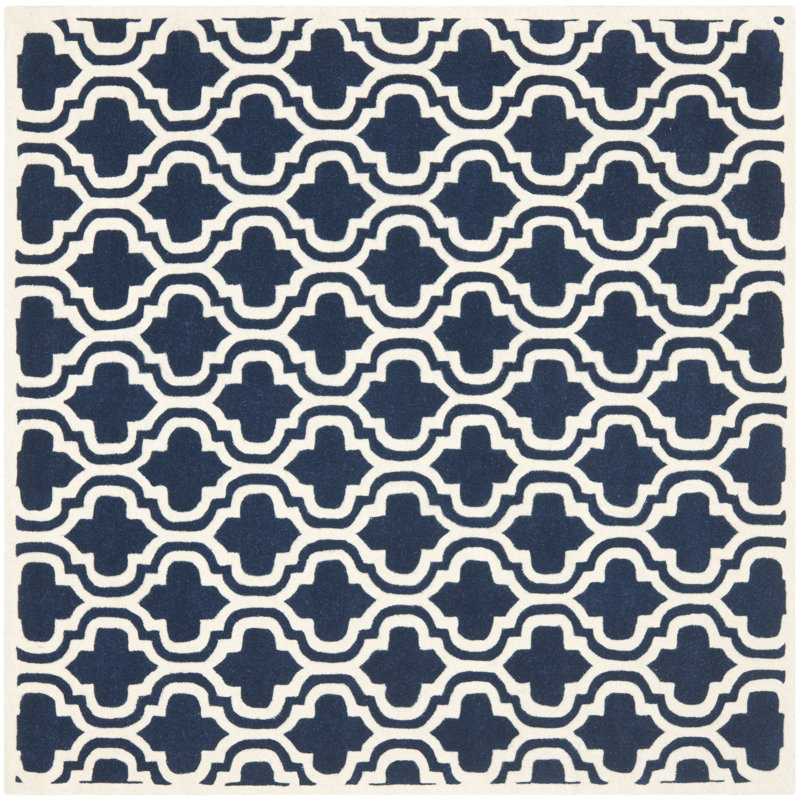 Carolene Hand Tufted Wool Geometric Rug, Square 5'