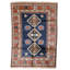 High-Quality Hand-Knotted Navy And Rust Area Rug