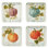 Ensemble de 4 assiettes carrées Certified International Autumn Harvest