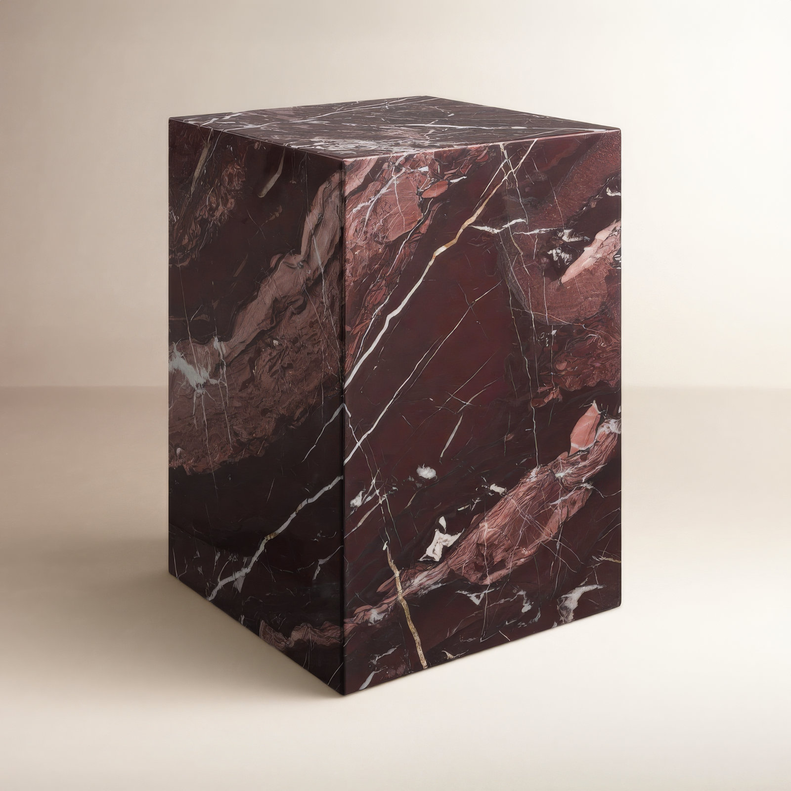 Enez Modern End Table, Red