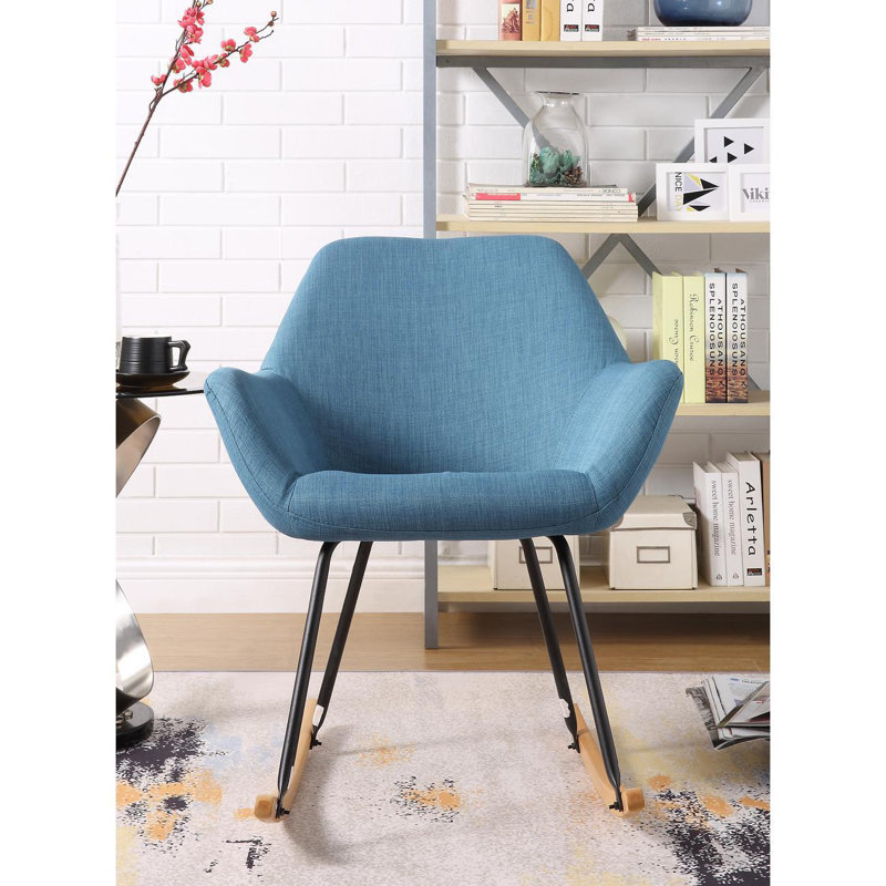 Mcalpin Upholstered Rocking Chair, Blue