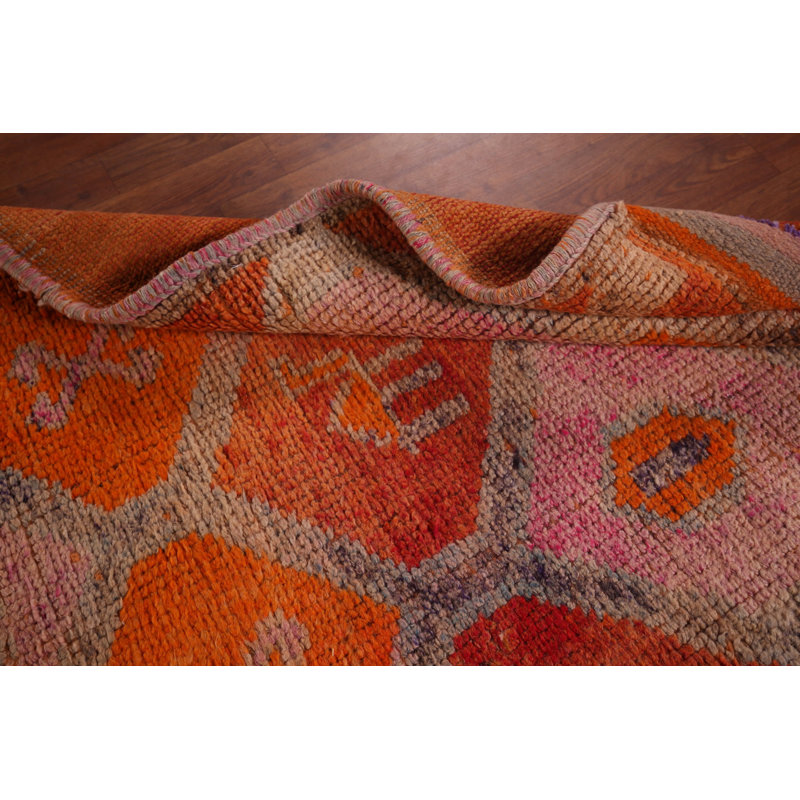 Tapis turc tribal à motif géométrique Oushak