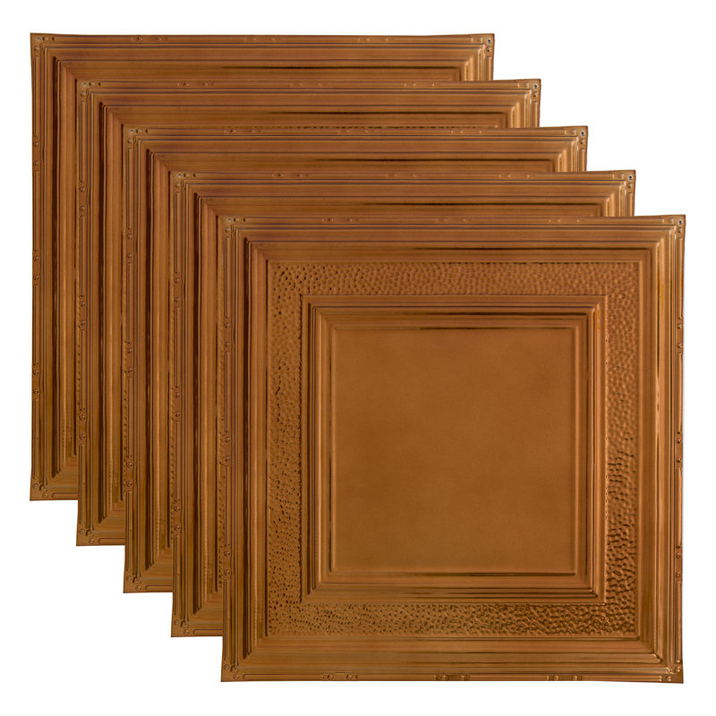 Dalle de plafond Great Lakes Tin Milwaukee (lot de 5), Brun