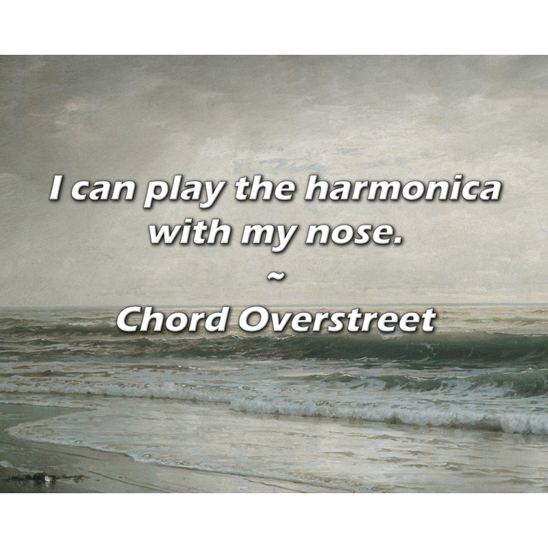Chord Overs peu Citation: Je sais jouer de l'harmonica avec mon nez., H 15 po x l 18 po