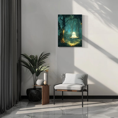 Ghost Poster Painting, Moody Ghost Picture Wall Decor, Spooky Halloween Wall Art Print