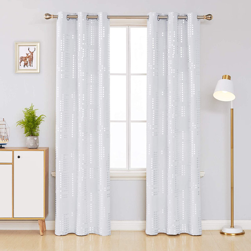 Carmacmoin Room Darkening Curtain Pair, 52" W x 84" L, White