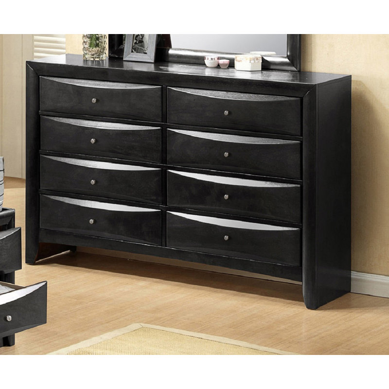 Commode contemporaine 1 tiroir 8 pièces, Noir